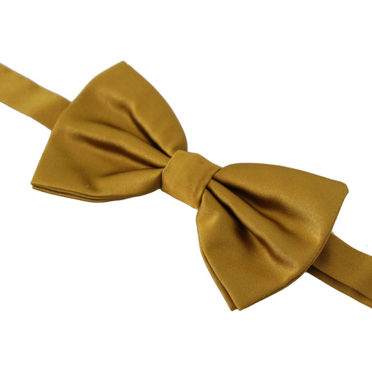 Dolce & Gabbana Elegant Mustard Silk Bow Tie Dolce & Gabbana