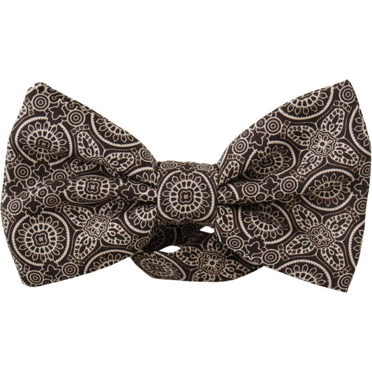 Dolce & Gabbana Elegant Silk Black & White Bow Tie Dolce & Gabbana