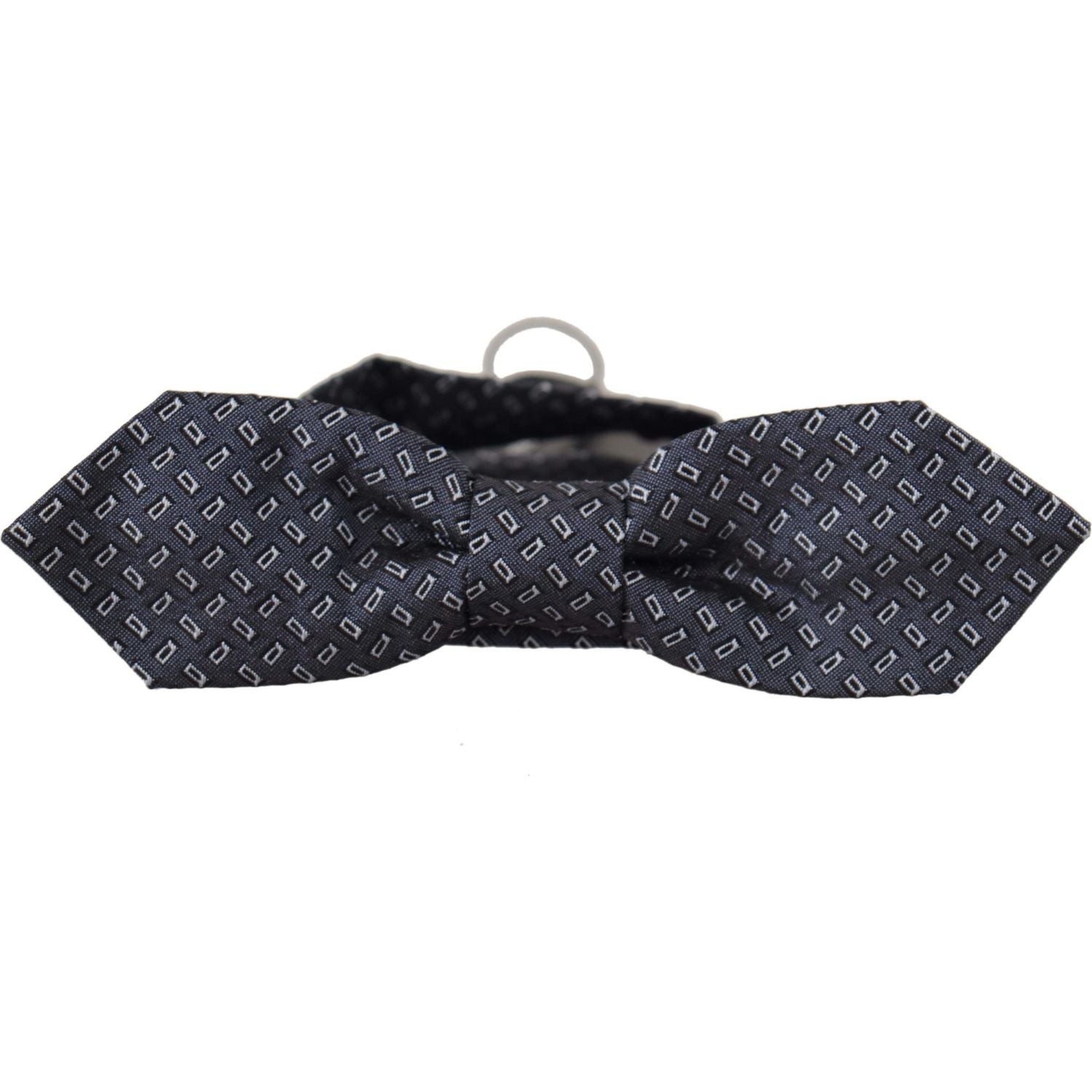 Dolce & Gabbana Blue Gray Polka Dot 100% Silk Neck Papillon Tie
