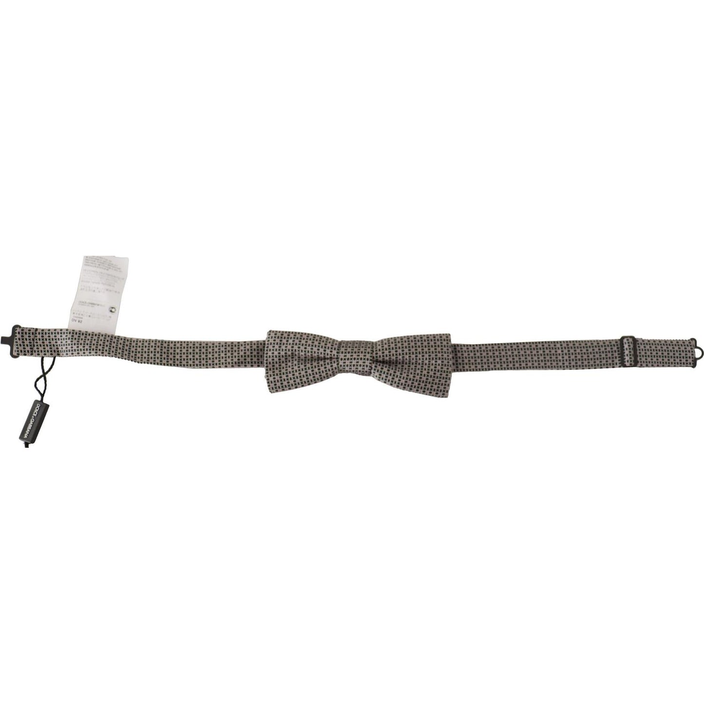 Dolce & Gabbana Black White Flower Pattern Silk Neck Papillon Tie