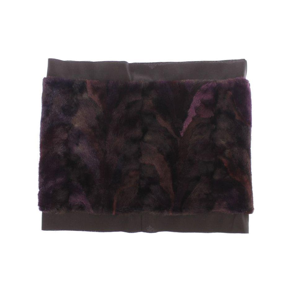 Dolce & Gabbana Purple MINK Fur Scarf Foulard Neck Wrap