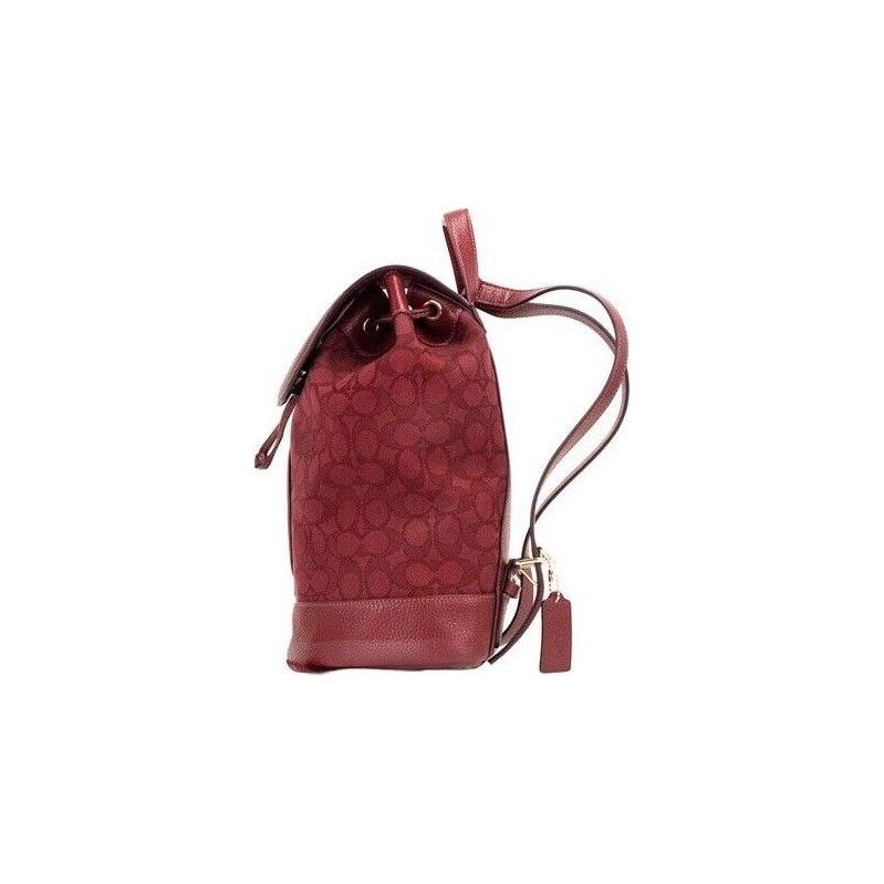 COACH Dempsey Red Apple Signature Jacquard Canvas Logo Patch Backpack COACH