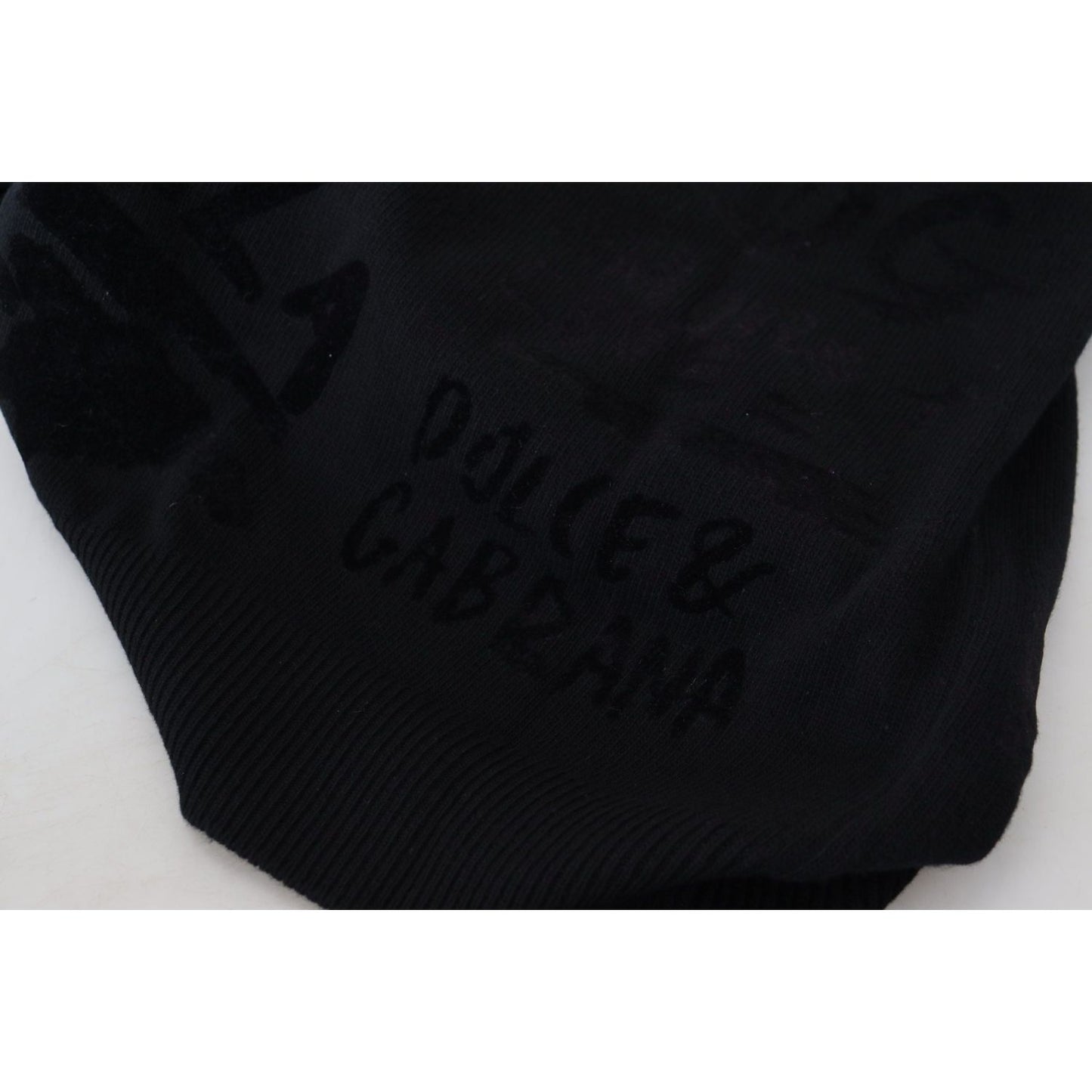 Dolce & Gabbana Black Wool Logo Pattern Crewneck Pullover Sweater