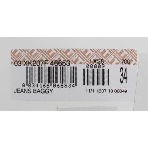 Acht Blue Wash Cotton Baggy Loose Fit Jeans