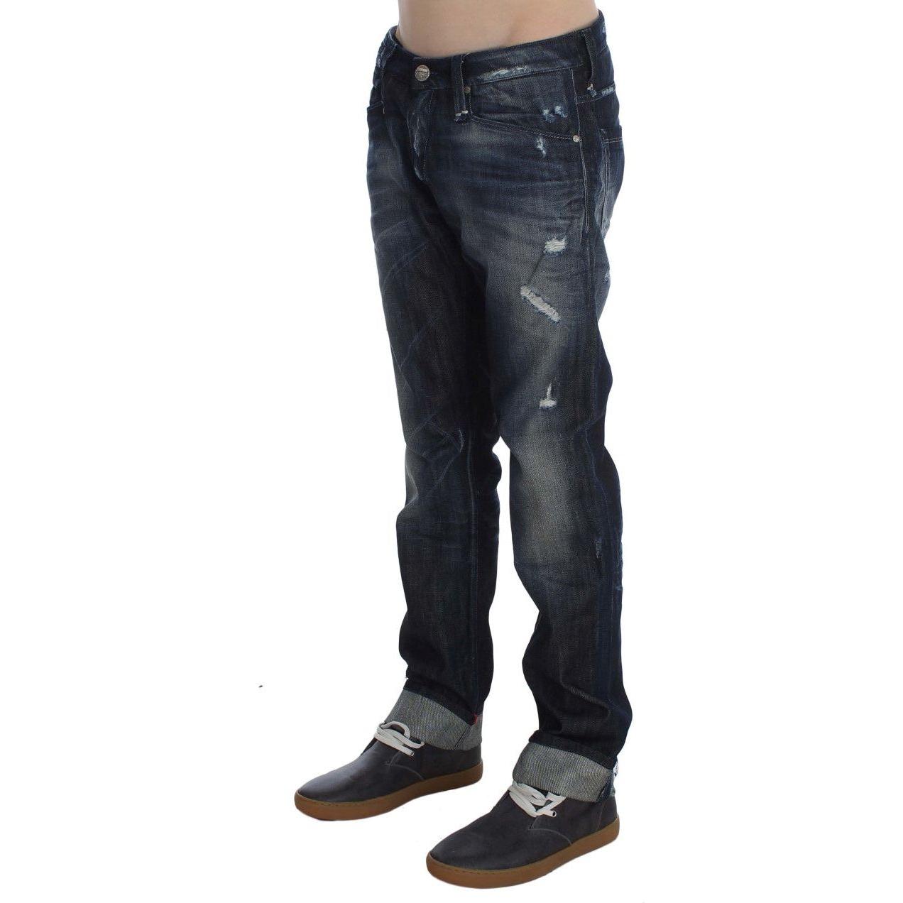 Acht Blue Cotton Regular Straight Fit Jeans