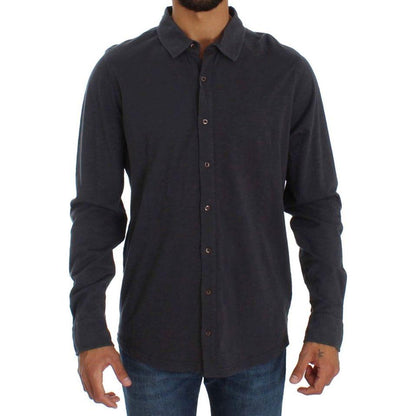 Alpha Massimo Rebecchi Gray Cotton Button Down Casual Shirt