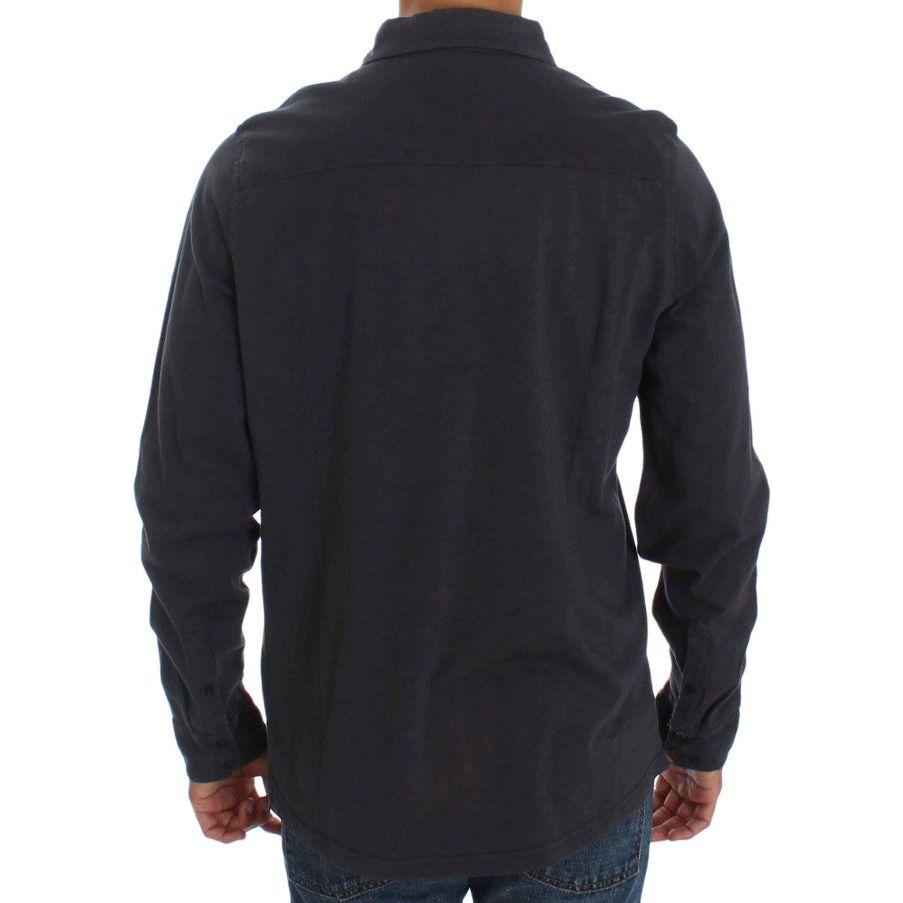 قميص ألفا ماسيمو ريبيتشي قطني كاجوال أنيق باللون الرمادي