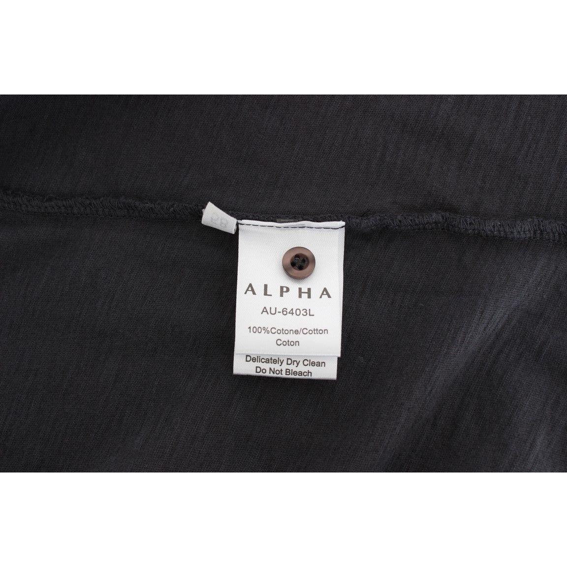 قميص ألفا ماسيمو ريبيتشي قطني كاجوال أنيق باللون الرمادي