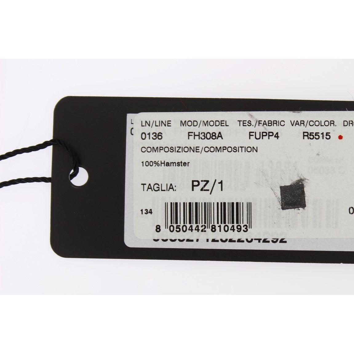 وشاح بغطاء رأس من الفرو الخمري الفاخر من دولتشي آند غابانا