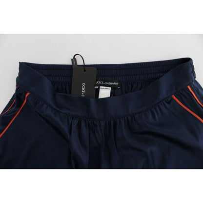 Dolce & Gabbana Blue Silk Stretch Sleepwear Shorts