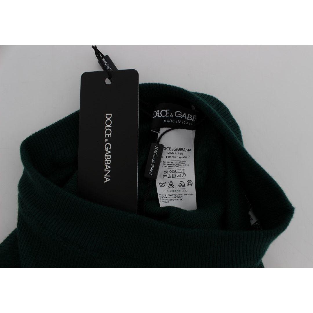 Dolce & Gabbana Green Cashmere Stretch Tights Pants