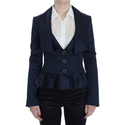 Exte Blue Three Button Single Breasted Blazer Jacket