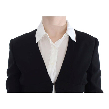 Exte Black Blue Two Piece Suit Skirt & Blazer