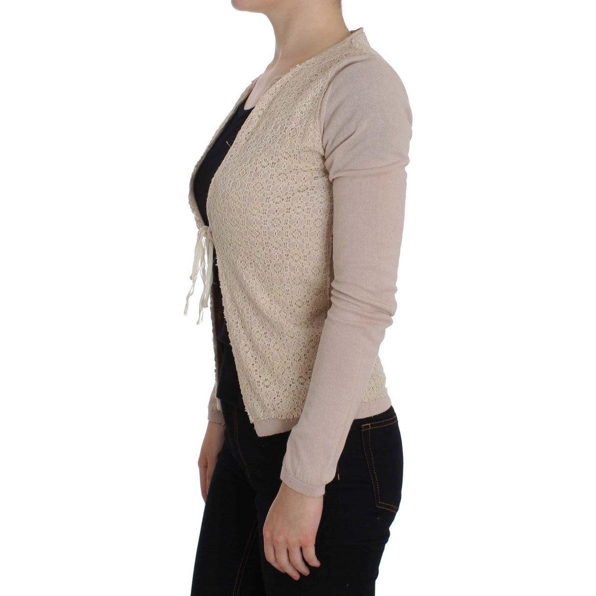 优雅粉色裹身毛衣 棉质针织