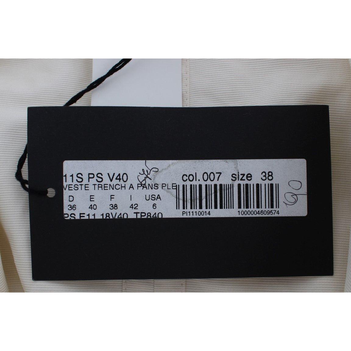 优雅白色裹身风衣