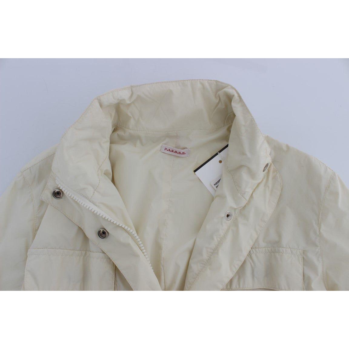 P.A.R.O.S.H. Chic Beige Trench Jacket Coat Coats & Jackets P.A.R.O.S.H.