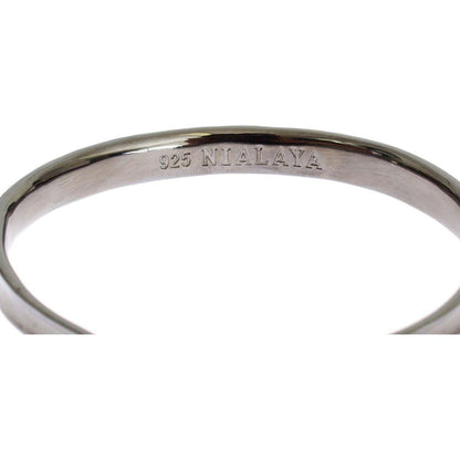 Nialaya Gray Rhodium 925 Silver Bangle Bracelet Bracelet
