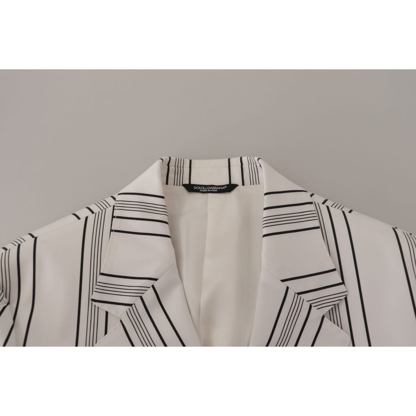 Dolce & Gabbana Elegant Striped Cotton Blend Blazer Dolce & Gabbana