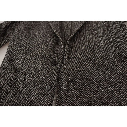 Dolce & Gabbana Gray Cotton Single Breasted Fantasy Blazer