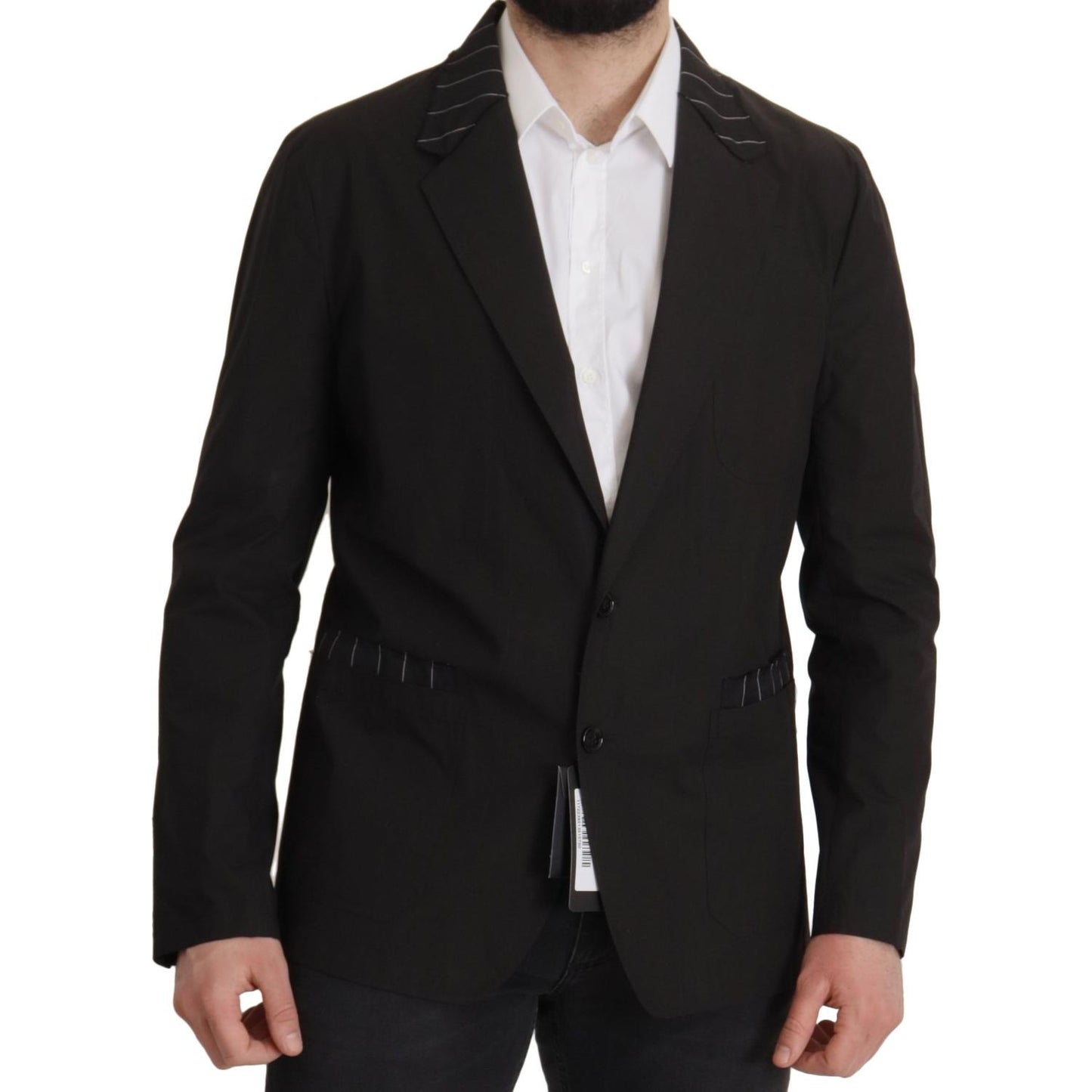 Dolce & Gabbana Elegant Black Cotton-Wool Blend Blazer Jacket Dolce & Gabbana