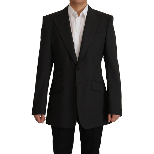 Dolce & Gabbana Elegant Slim Black Wool Blazer Jacket Dolce & Gabbana