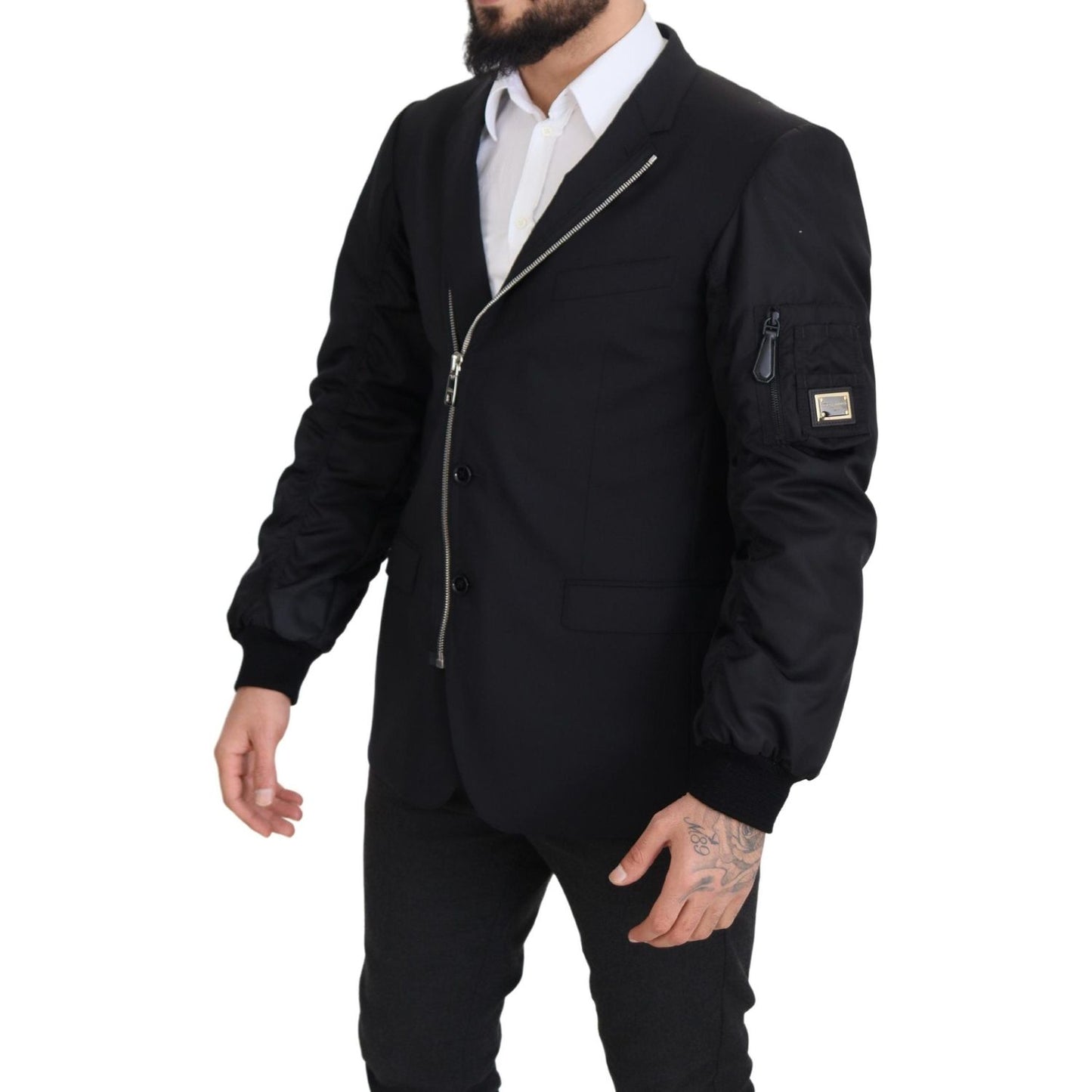 Dolce & Gabbana Elegant Black Virgin Wool Jacket Dolce & Gabbana