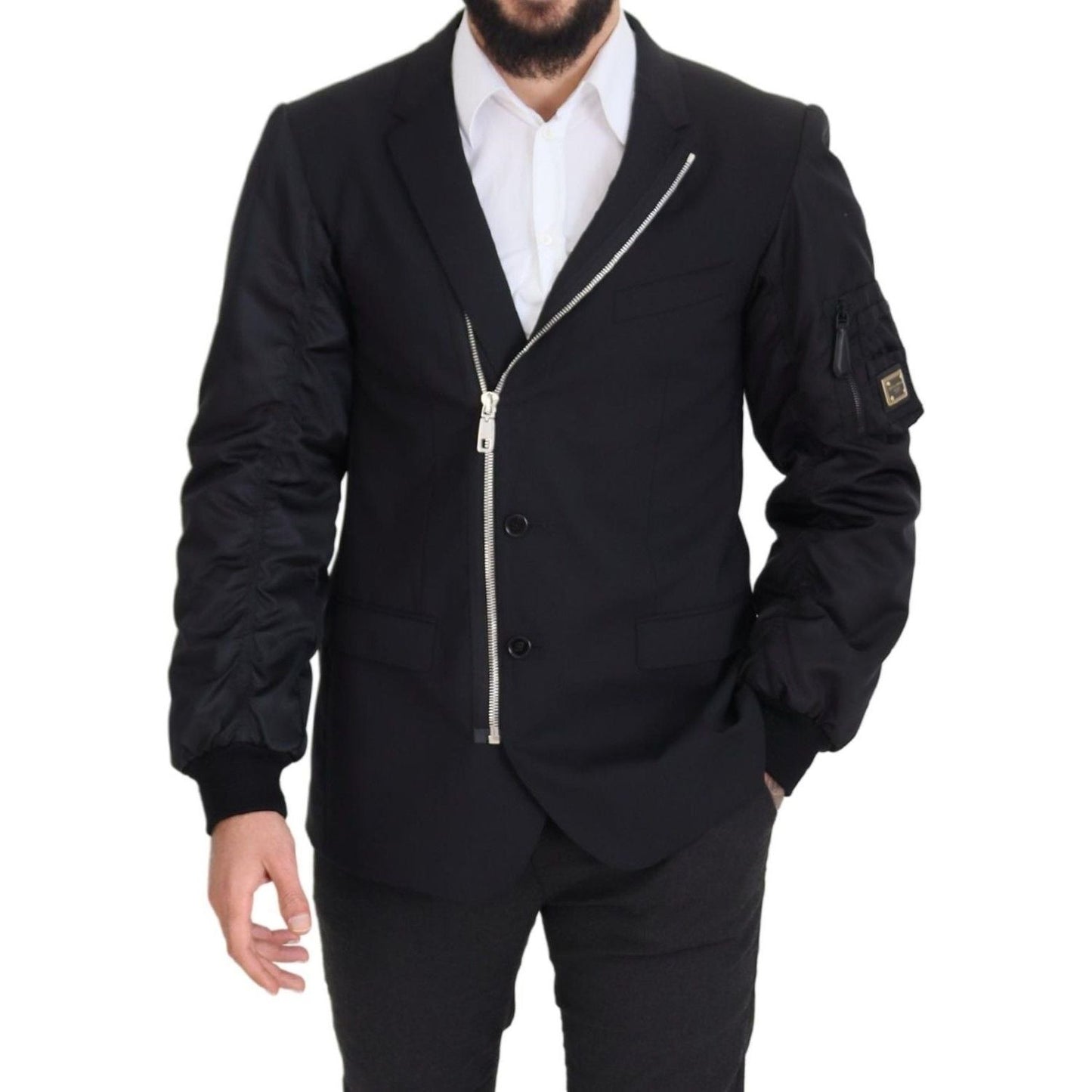 Dolce & Gabbana Elegant Black Virgin Wool Jacket Dolce & Gabbana