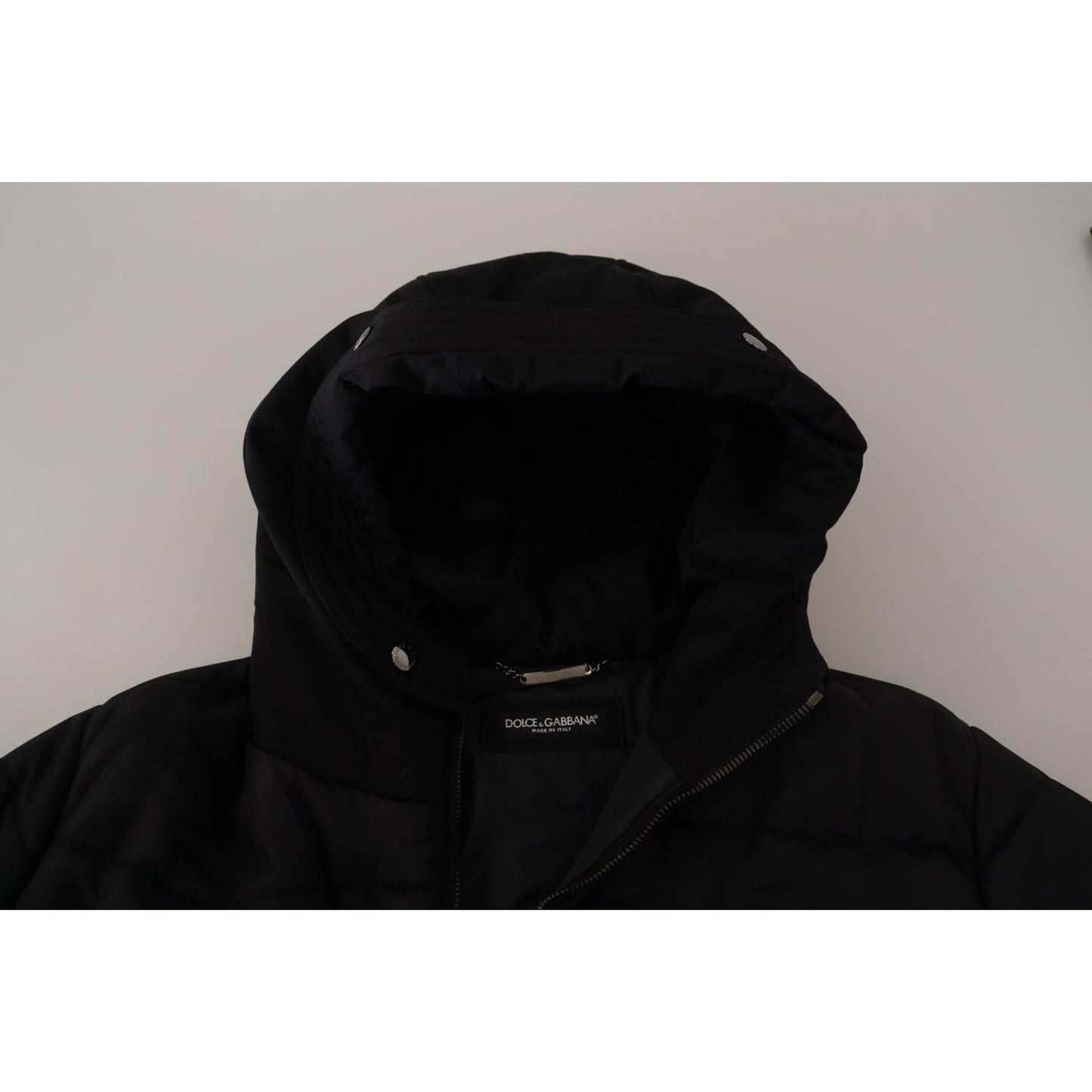 Dolce & Gabbana Elegant Black Hooded Parka Winter Jacket Dolce & Gabbana