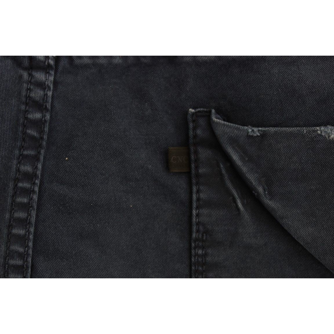 时尚常规版型蓝色牛仔裤