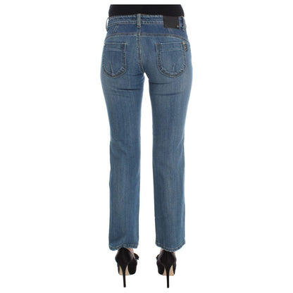 Costume National Blue Cotton Slim Fit Cropped Jeans