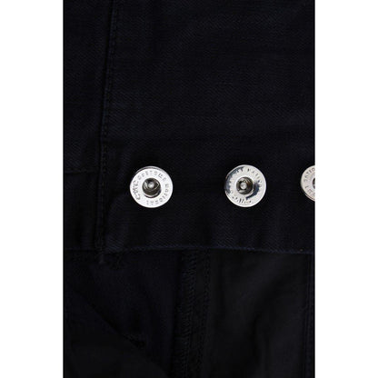 Costume National Black Cotton Slim Fit Cropped Jeans