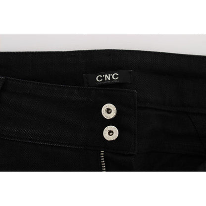 Costume National Black Cotton Slouchy Slims Fit Jeans