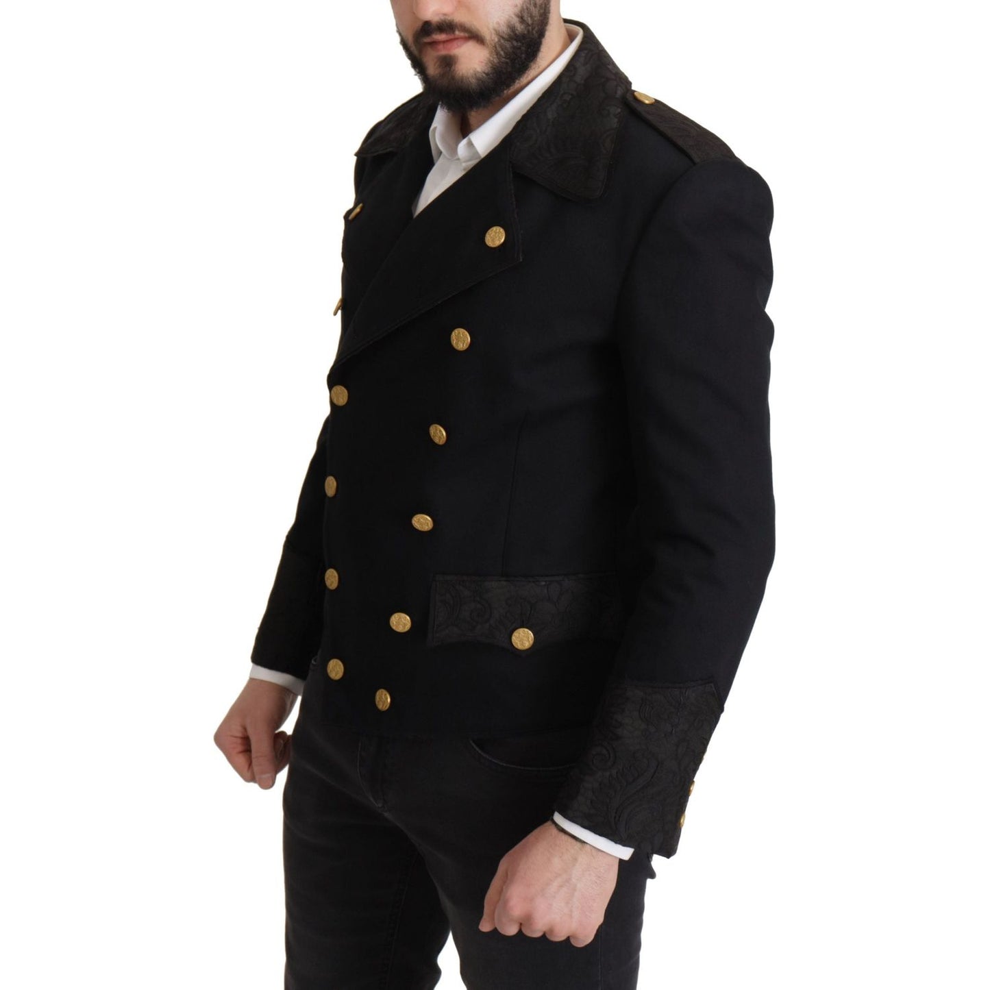 Dolce & Gabbana Elegant Black Double Breasted Jacket Dolce & Gabbana