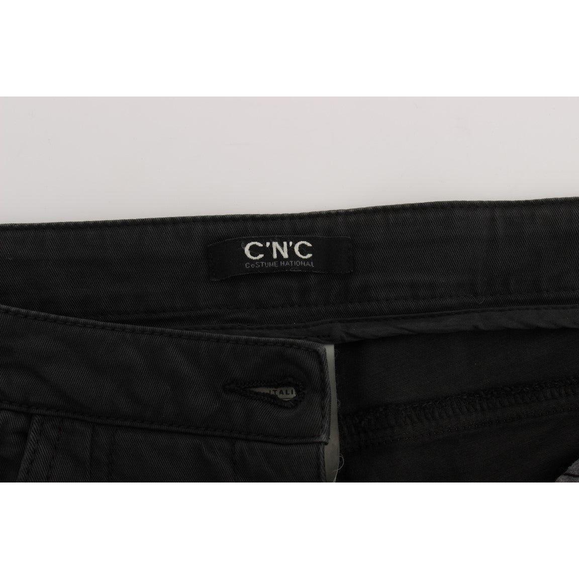 Costume National Black Cotton Capri Cropped Denim Jeans