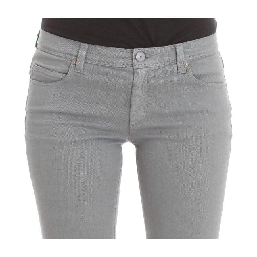 Ermanno Scervino Blue Cotton Blend Slim Fit Bootcut Jeans