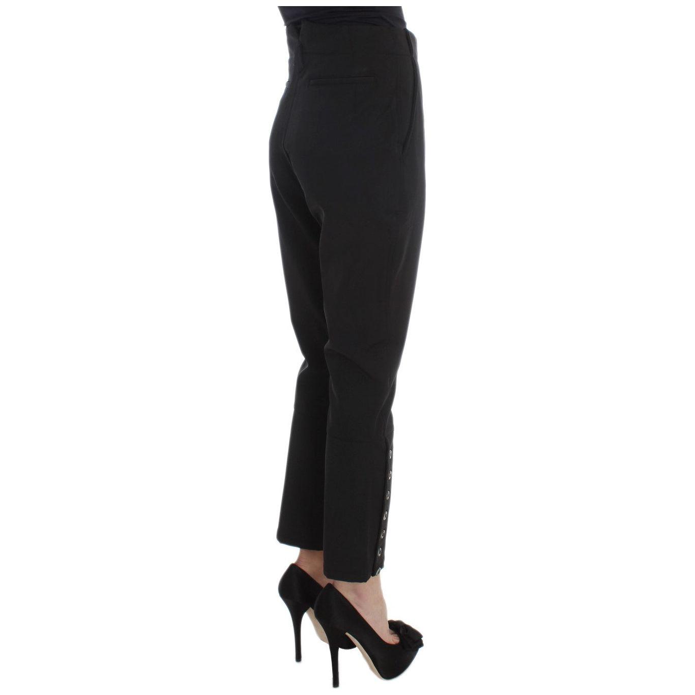 Ermanno Scervino Elegant Cropped Capri Pants in Black Jeans & Pants Ermanno Scervino