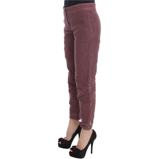 Ermanno Scervino Chic Bordeaux Capri Cropped Cargo Pants Ermanno Scervino