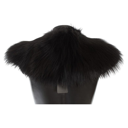 Dolce & Gabbana Black Fox Fur Collar Scarf