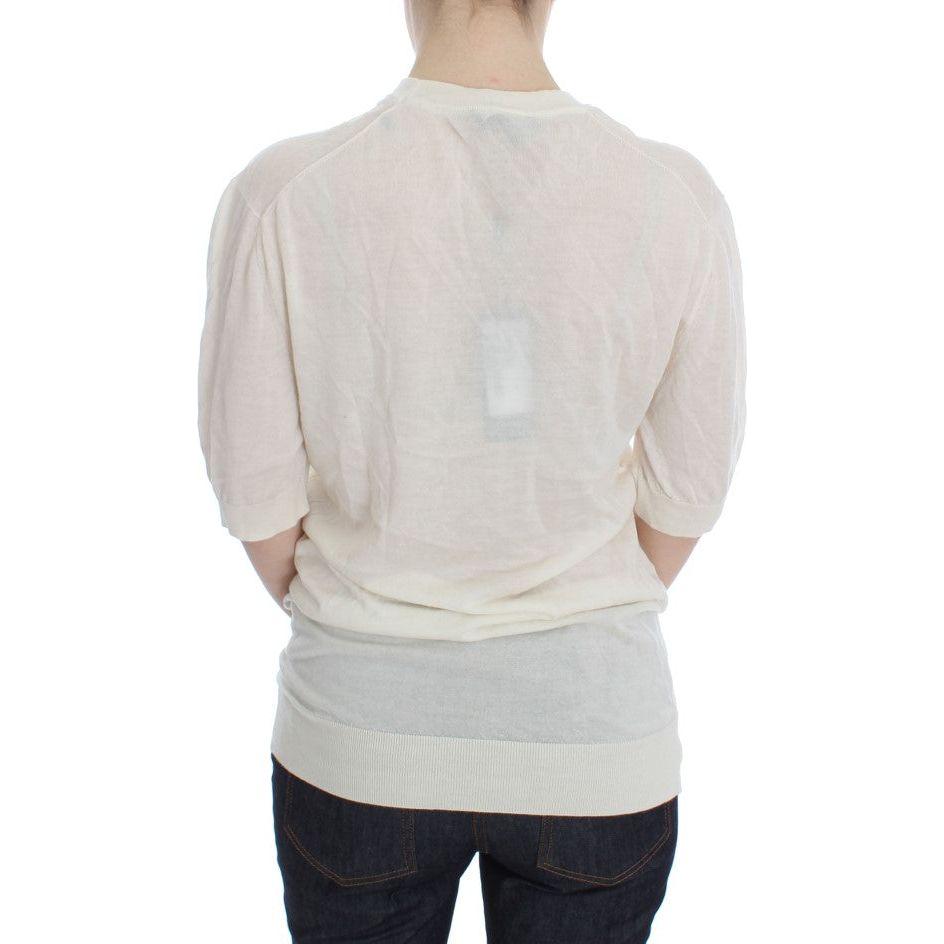 سترة كشمير بيضاء أنيقة من دولتشي آند غابانا