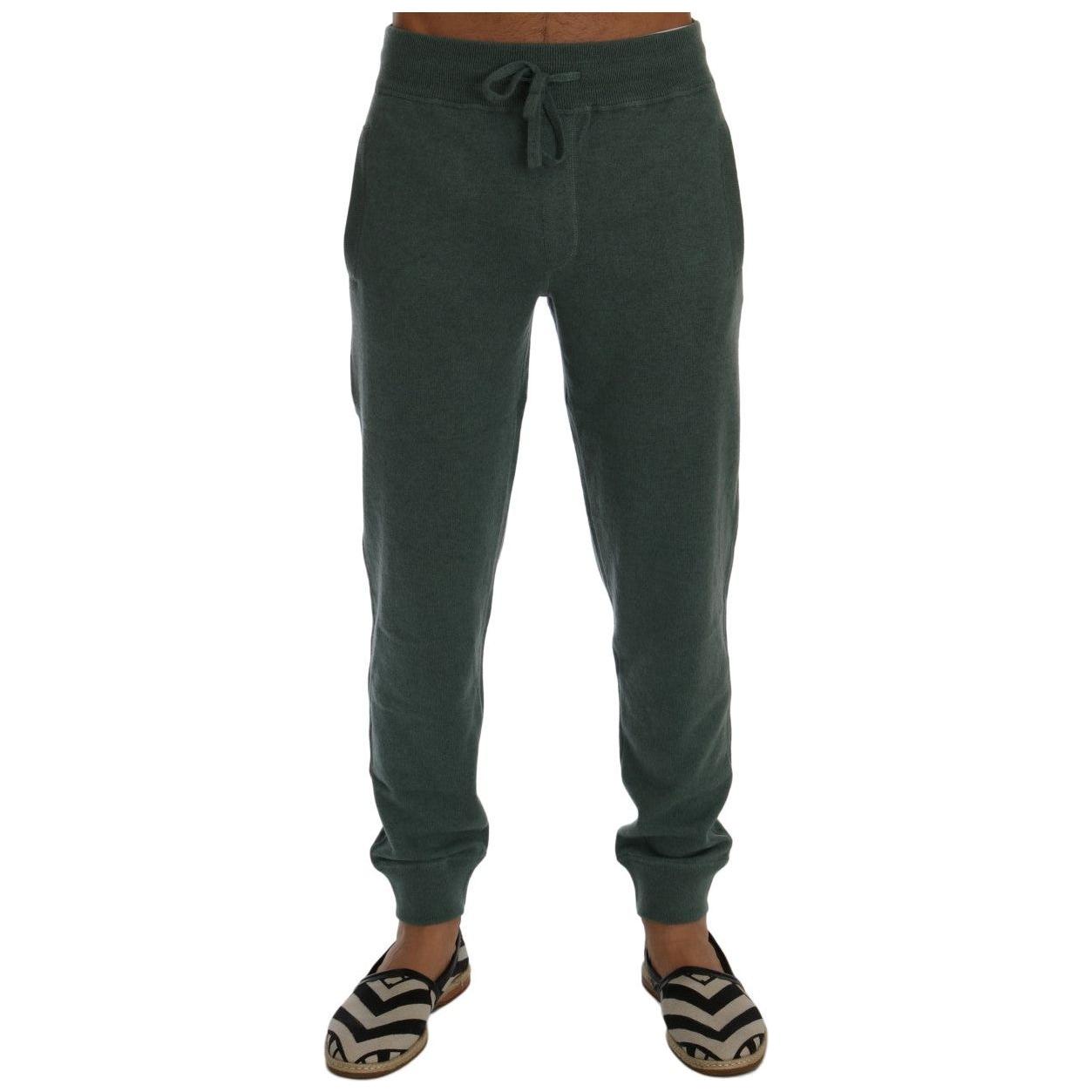 Dolce & Gabbana Green Cashmere Training Pants
