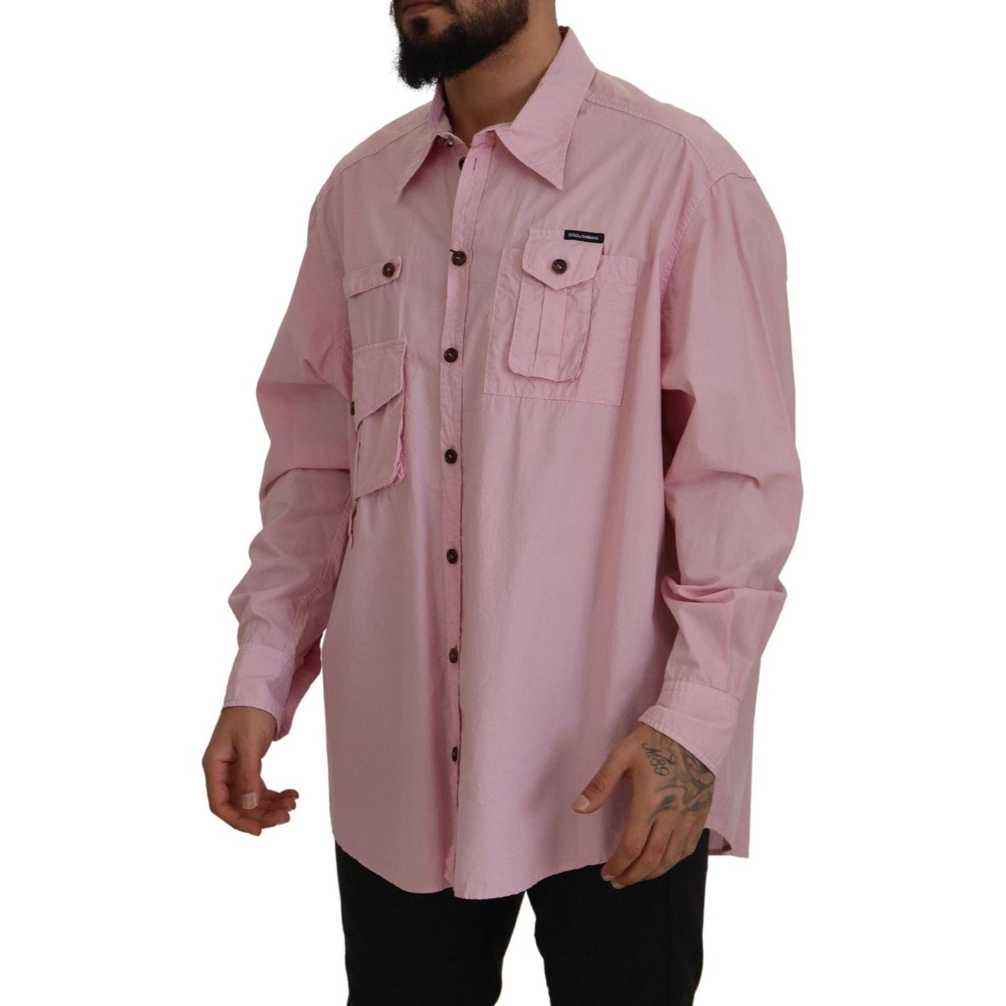 Dolce & Gabbana Elegant Pink Casual Cotton Shirt Dolce & Gabbana