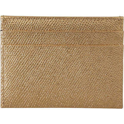Dolce & Gabbana Gold Leather #DGLovesLondon Women Cardholder Case Wallet