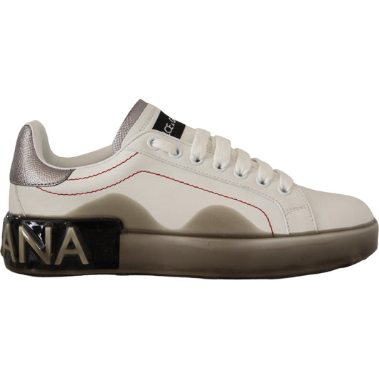 Dolce & Gabbana Elegant White Leather Sneakers Dolce & Gabbana