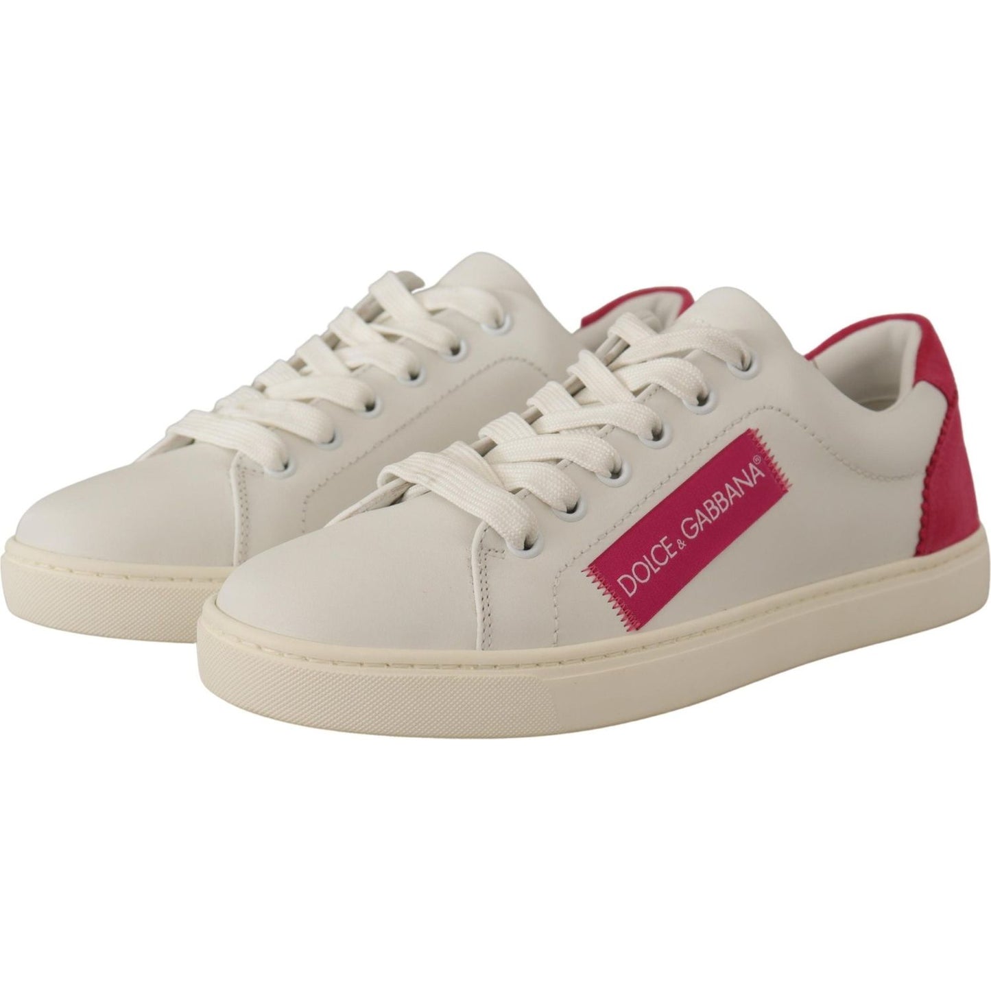 Dolce & Gabbana Elegant White Leather Low-Top Sneakers Dolce & Gabbana