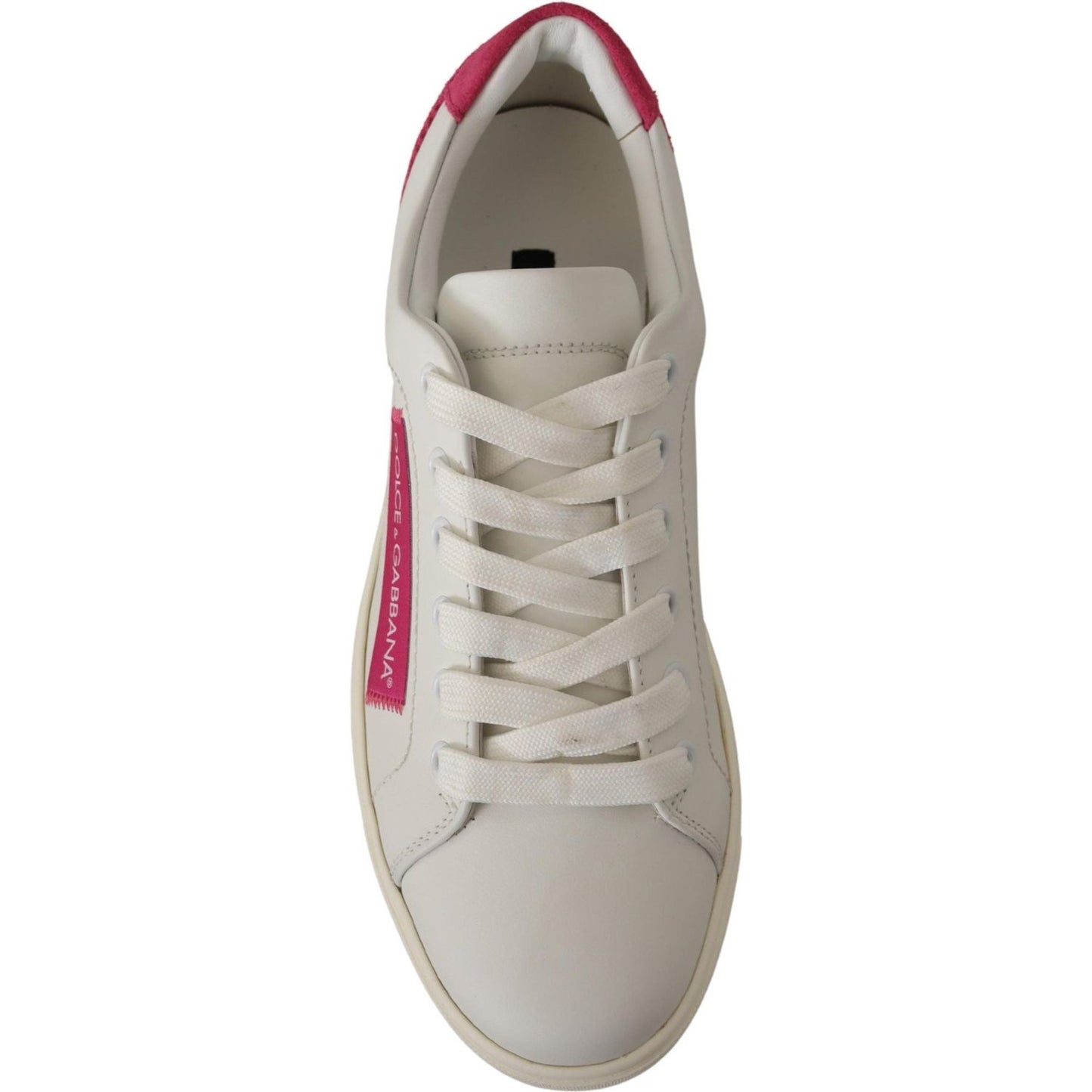 Dolce & Gabbana Elegant White Leather Low-Top Sneakers Dolce & Gabbana