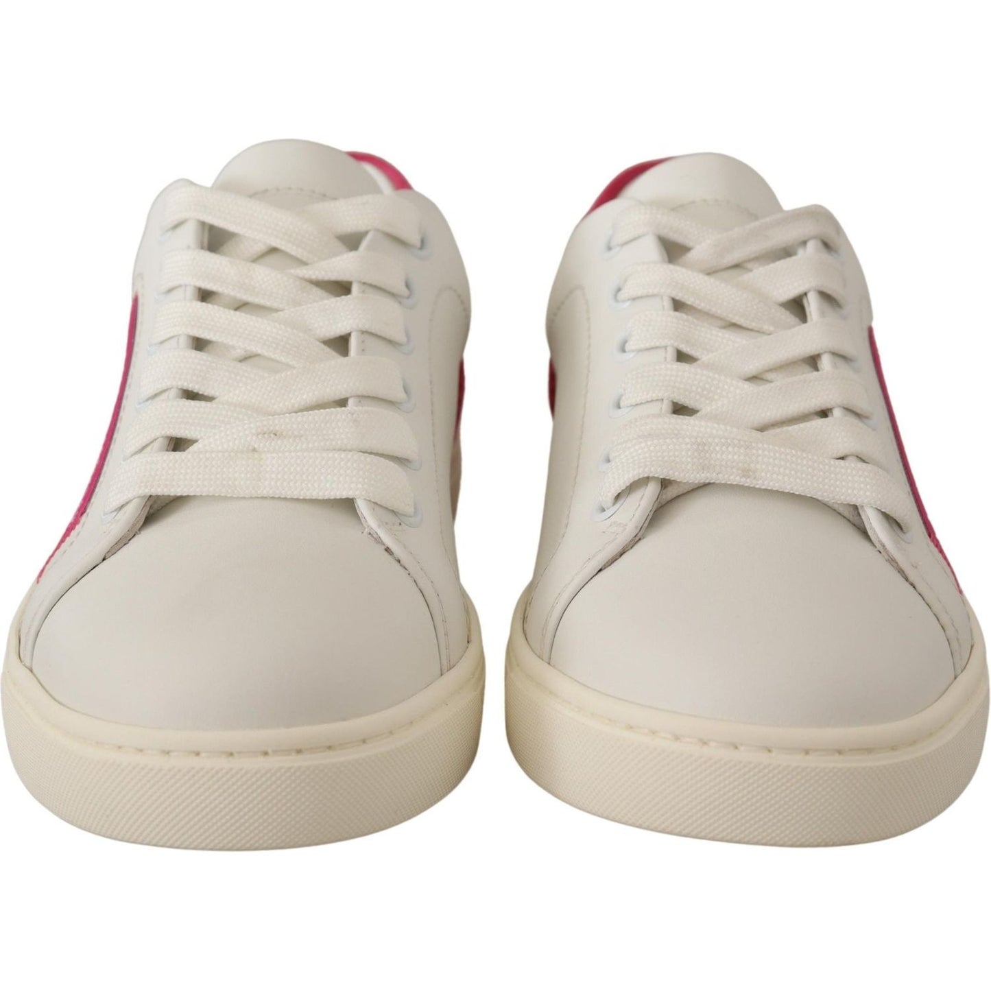 Dolce & Gabbana Elegant White Leather Low-Top Sneakers Dolce & Gabbana