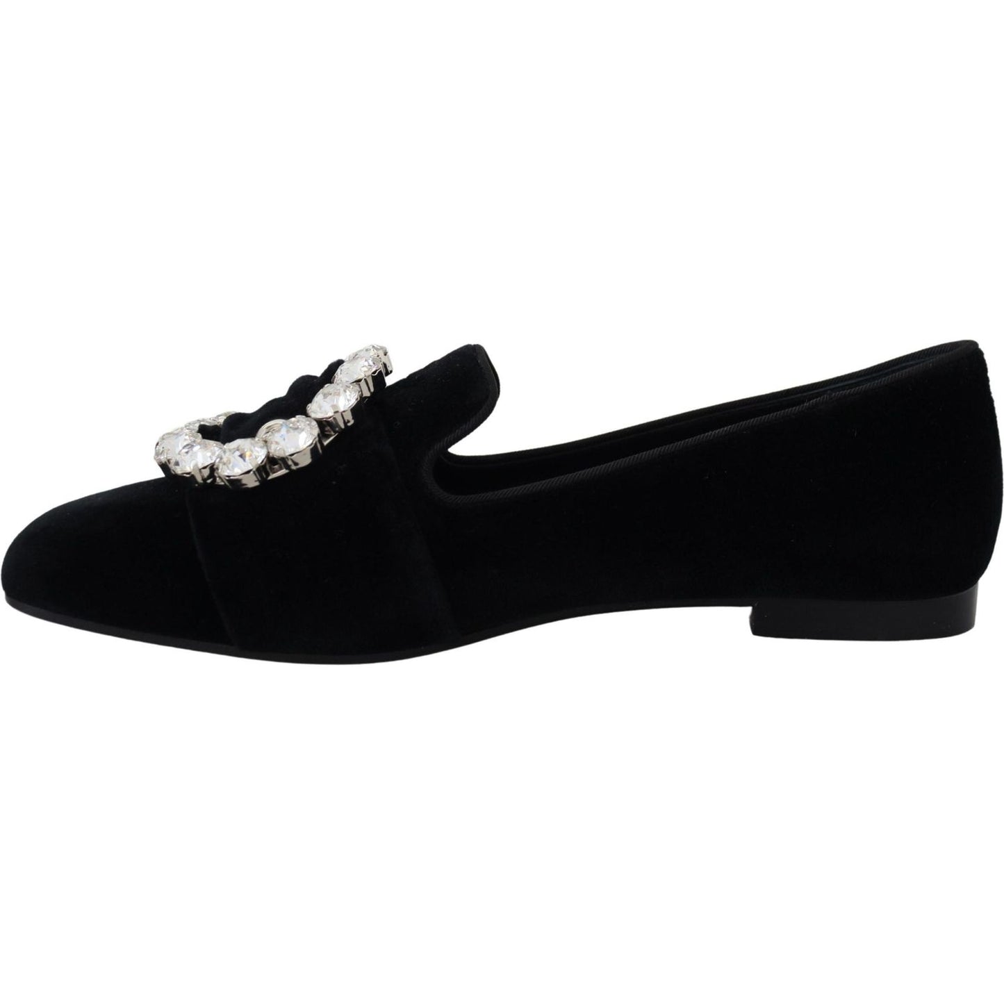 Dolce & Gabbana Chic Velvet Crystal-Embellished Loafers Dolce & Gabbana