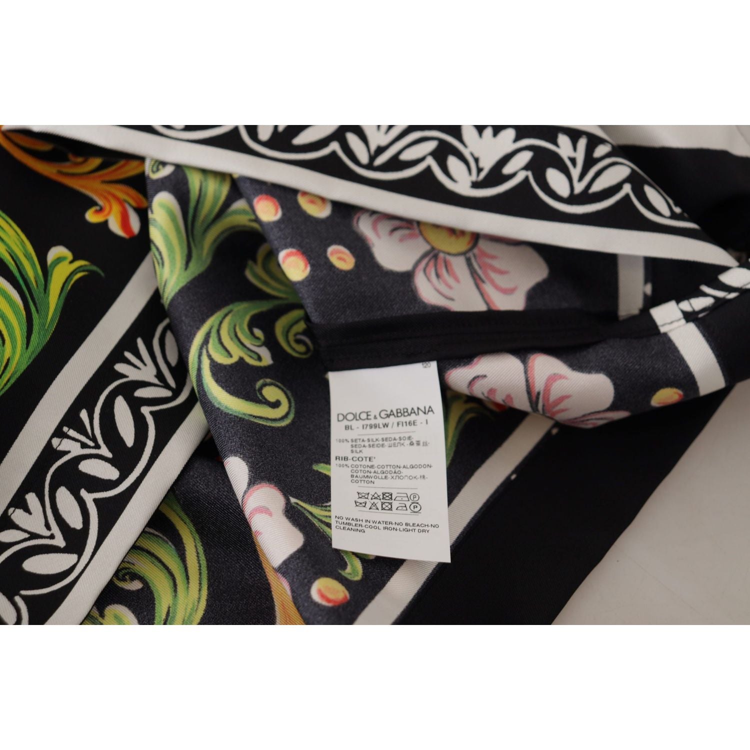 Dolce & Gabbana Multicolor Printed Baroque Loose Long Sleeve