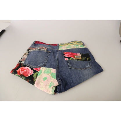 Dolce & Gabbana Blue Patchwork High Waist Denim Jeans