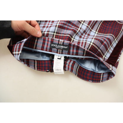 Dolce & Gabbana Gray Checked High Waist Cropped Trouser Pants